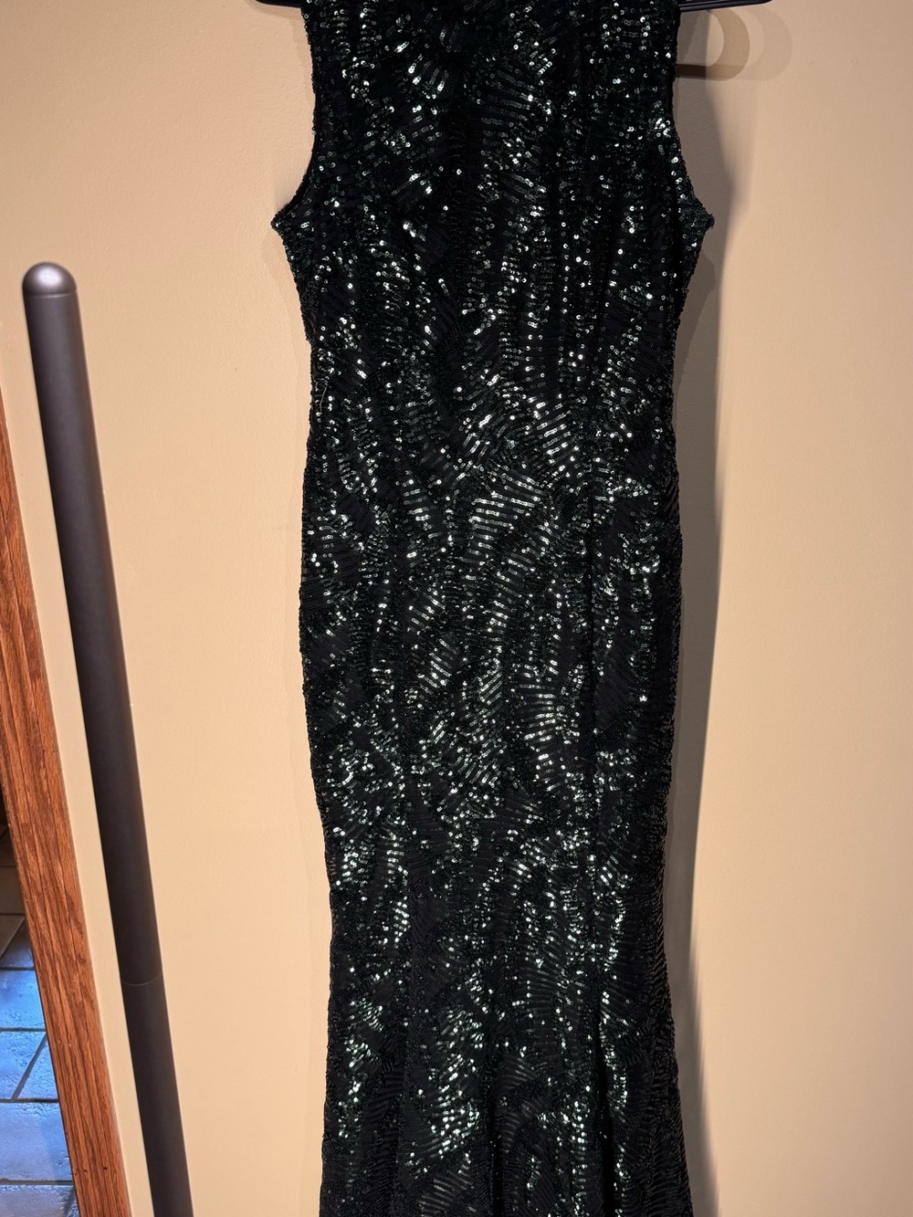 L'ATISTE Black Sequin Maxi Dress